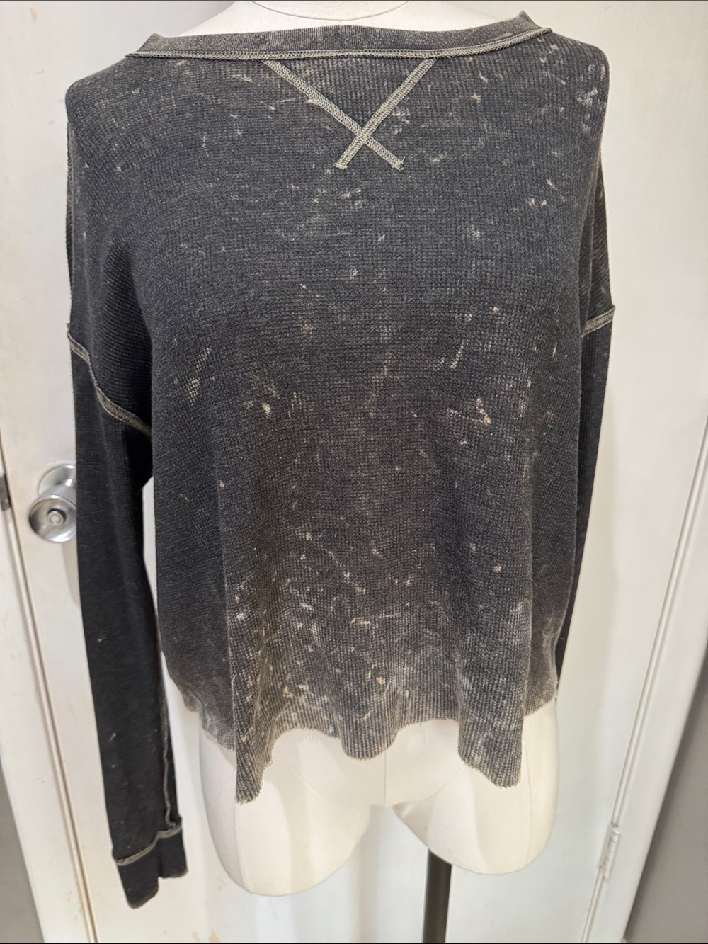 PINK Victoria's Secret Black Washed Crewneck Sweater